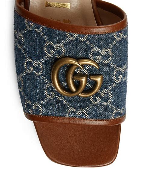 gucci women's sandal with mini double g|Gucci jolie denim flats sandals.